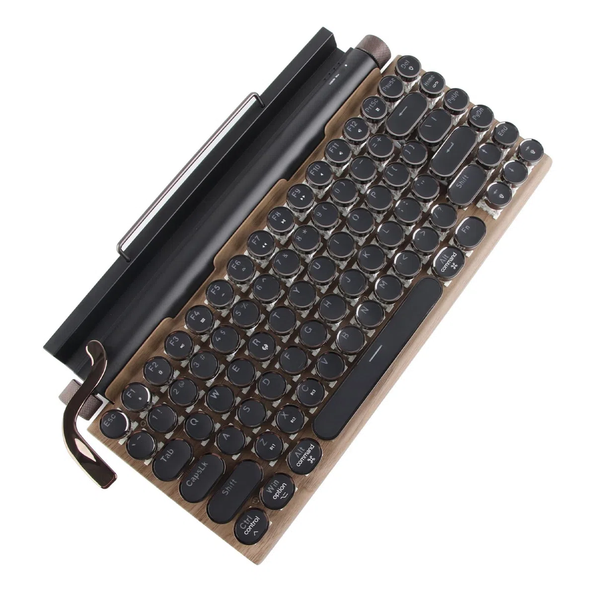 BTER Clavier de Machine à écrire rétro, 83 Touches Bluetooth 5.0 à luminosité réglable, Clavier mécanique Filaire et sans Fil de Style Machine à écrire, Connexion Multi-appareils Classique 2000mA