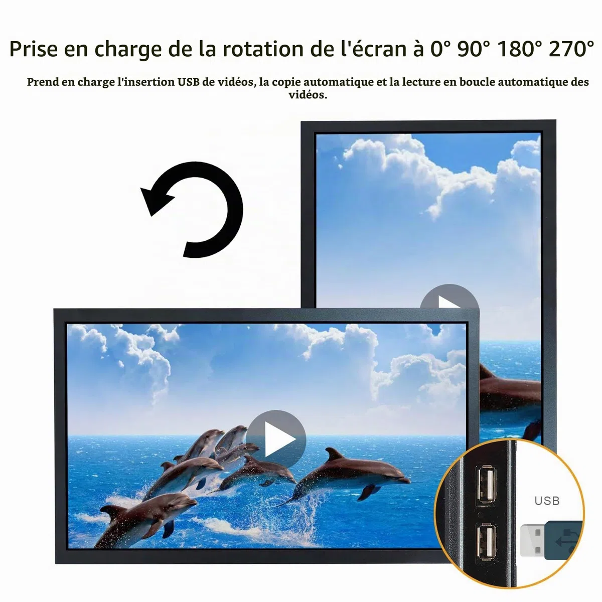 VSDISPLAY Moniteur LCD TFT publicitaire 18,5 Pouces 1920 x 1080