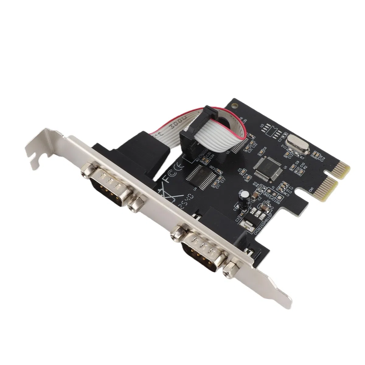 Carte de Port Série PCI Express RS 232 DB9 à 2 Ports, Carte D'extension Série PCIE avec Puce ASIX AX99100 pour pour Linux, Carte Contrôleur Hôte Série PCIE X1 pour
