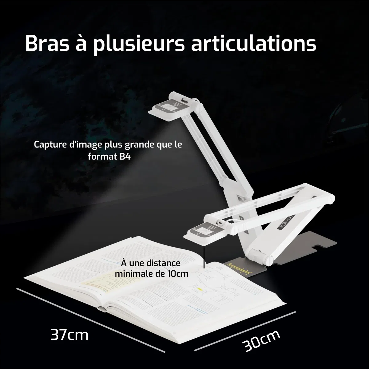 INSWAN INS-Flip 4 Caméra Documents 4K 13 MP Pliable, LED, Micro, 0,67 LB