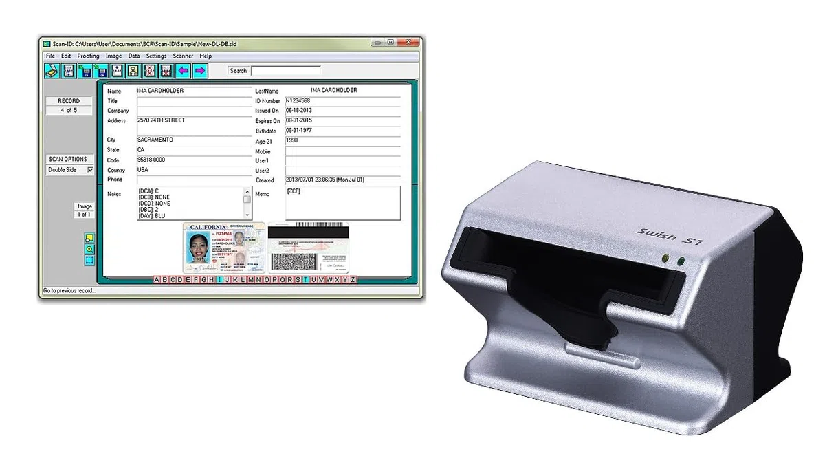 Swish S1 Scanner de carte d'assurance médicale et photo d'identité (avec Scan-ID Lite pour Windows)