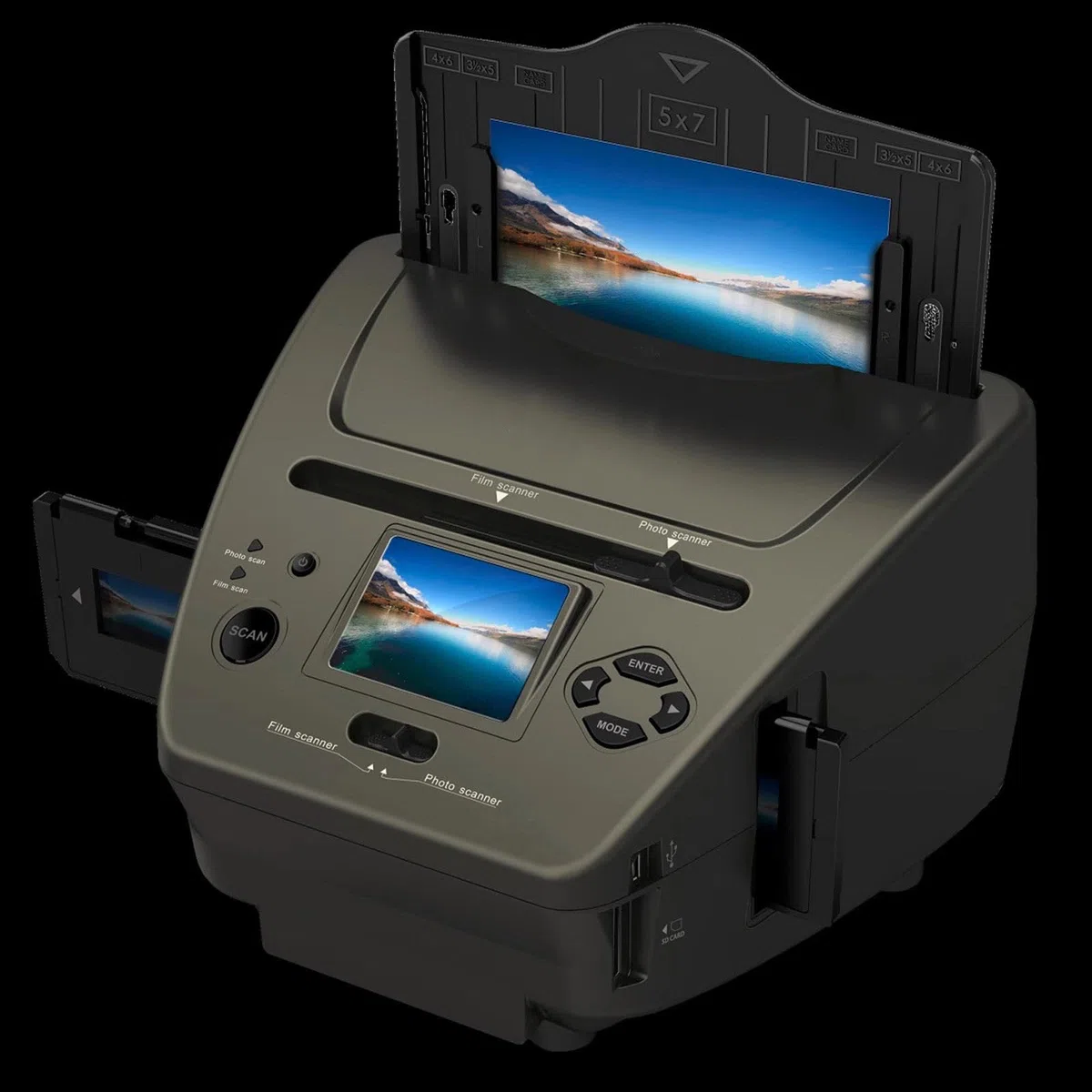 Scanner de Photos/Cartes de Visite/Film, Scanner numérique (3 * 5/4 * 6/5 * 7 Photos Papier), Scanner négatif + Logiciel Ocr de tri de Cartes de Visite