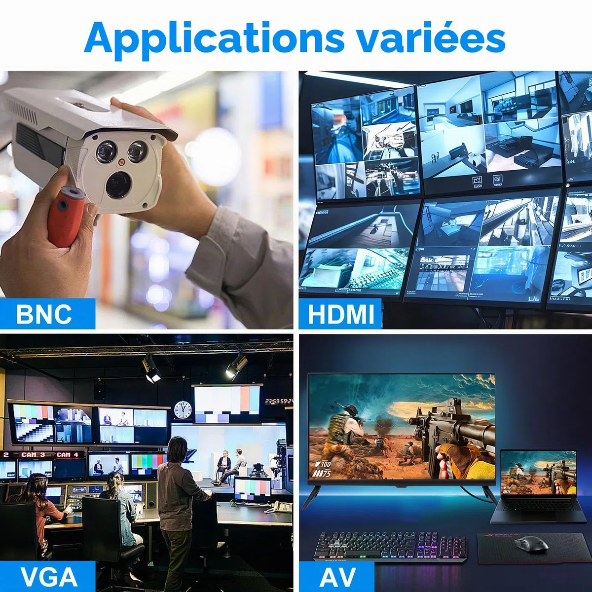 24 pouces Écran d'affichage de surveillance Moniteur CCTV caméra monitor