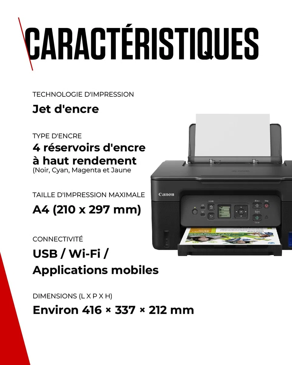 Canon PIXMA G3570 Imprimante Jet d'encre Réservoir Compacte | Wi-FI