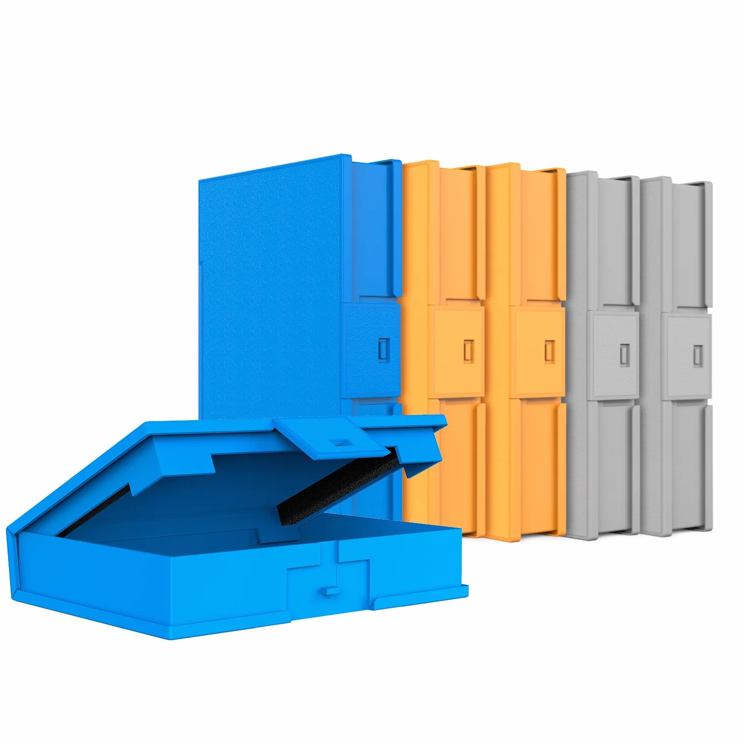 Inateck Étui pour Disque Dur de 3,5 Pouces, Boîtier de Protection Antichoc et Pare-poussière, Étui de Stockage pour HDD de 3,5", 6 Étuis Ensemble, Orange/Bleu/Gris *2 (HPFx6)