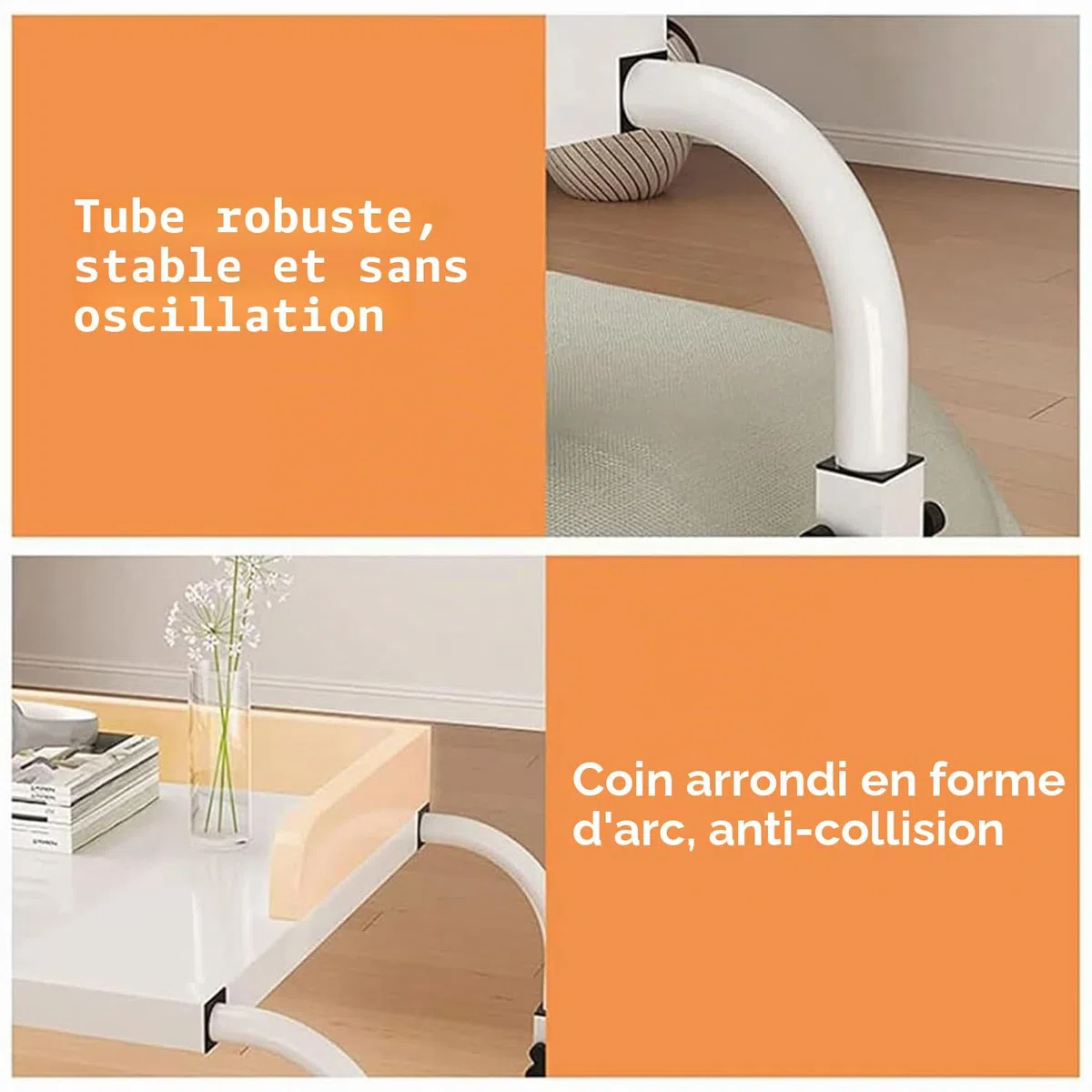 Table De Lit Médicale à Roulettes Pliable Pour Ordinateur Portable Debo - Couleur Bois