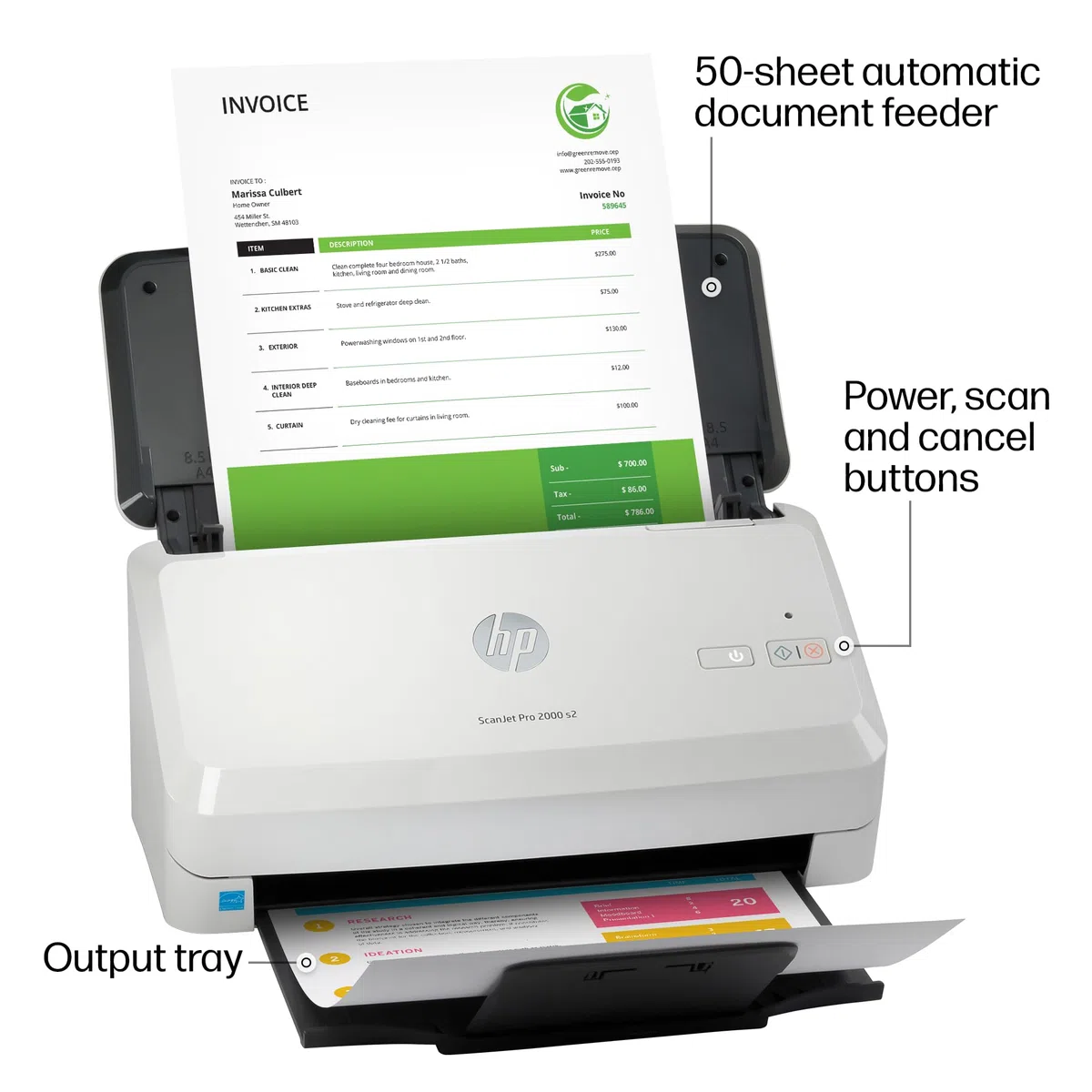 HP Scanjet Pro 2000 S2 Scanner à Alimentation Feuille (6FW06A)