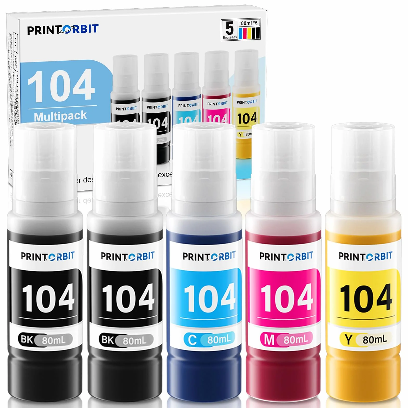 104 Encre Compatible pour Imprimante ET-2870 ET-2810 ET-1810 Multipack Bouteille