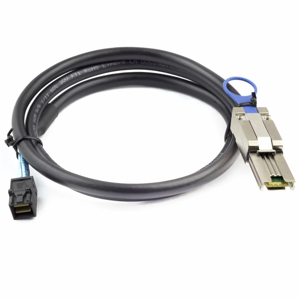 JMT Mini SAS HD SFF-8088 26P vers SAS HD 8088/SFF-8644/SFF-8643 Câble de recouvrement de service pour serveur (100 cm, SFF-8088 à SFF-8643)