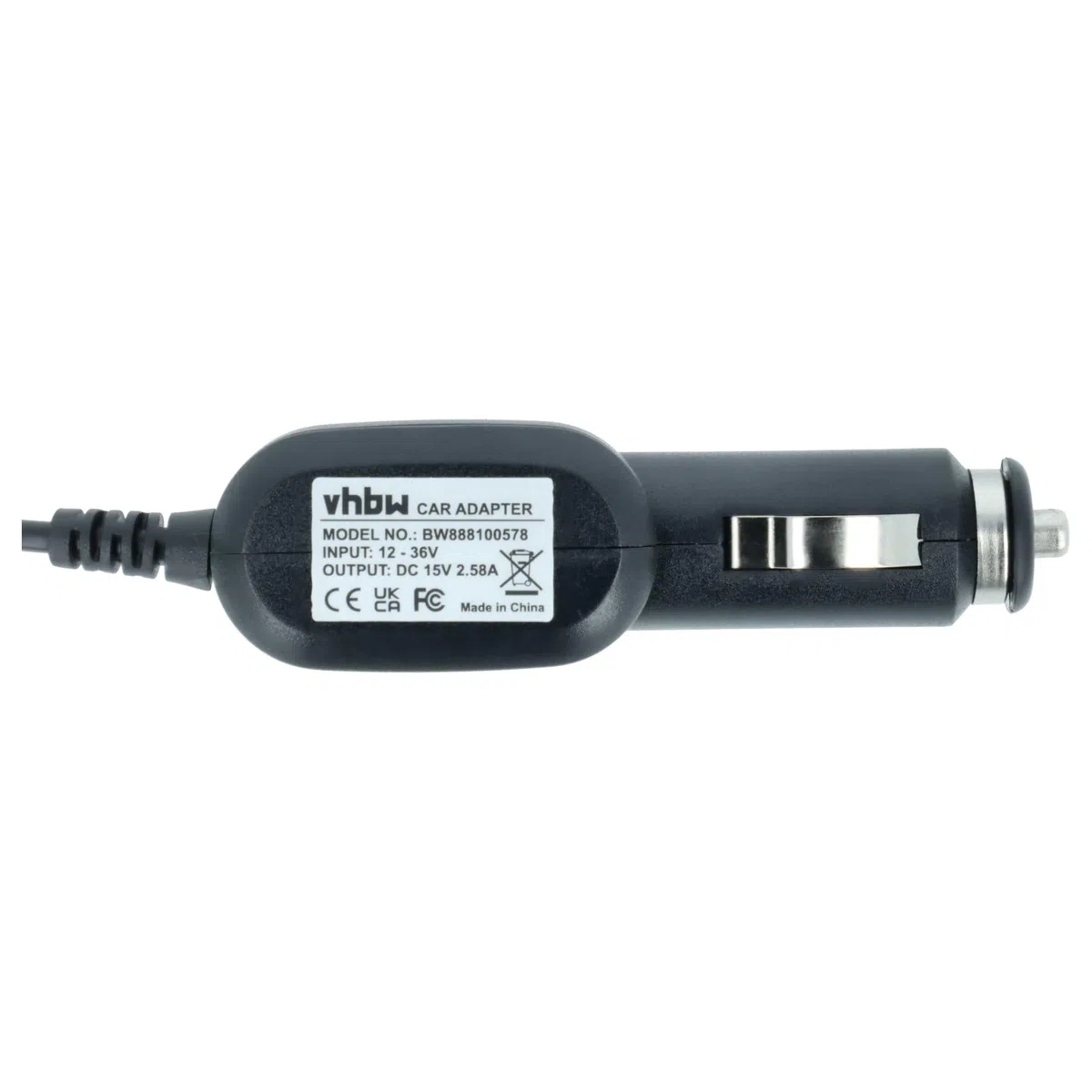 vhbw Chargeur Allume-Cigare Compatible avec Microsoft Surface Pro 4, Pro 6, Pro 7, Pro X Ordinateur Portable, Tablette - Chargeur 12V Noir 2.58 A