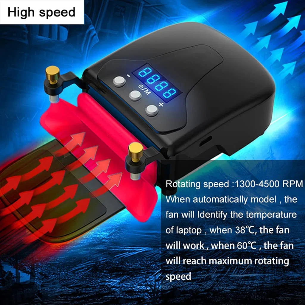 Refroidissement pour Ordinateur Portable Ventilateur sous Vide Externe Silent Ice Refroidisseur pour Ordinateur Portable Affichage Numérique Refroidisseur De Modèle Intelligent Réglable