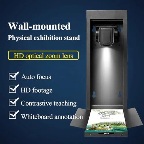 Scanner de documents avec autofocus, appareil photo mural pour collection de documents et annotations sur tableau blanc, prend en charge la numérisation de photos, de vidéos et de codes QR