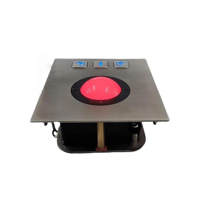 Souris trackball Industrielle rétroéclairée par LED en Acier Inoxydable, étanche et scellée, 36mm, avec Boule en résine(USB Interface)