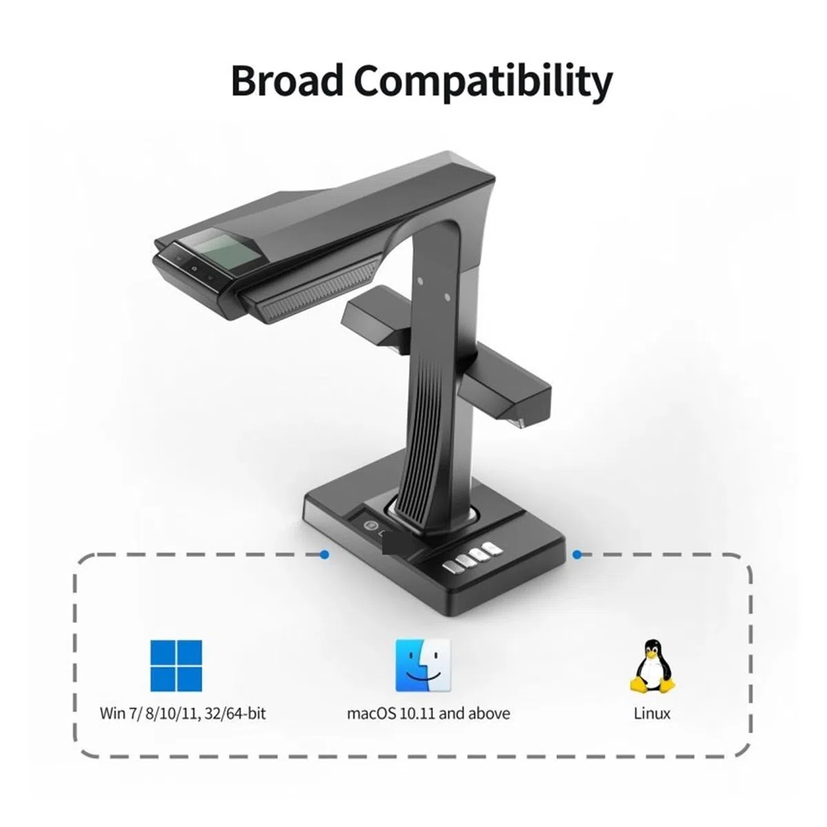 Scanner de Documents, Scanner de Documents Livres, caméra Portable 24mp, Format A3, avec Lampe Table LED OCR Intelligente, for Le Bureau et la Maison familiale