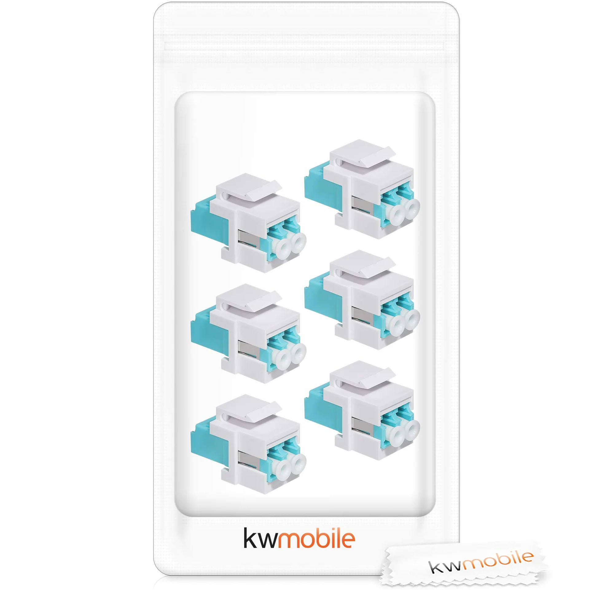 kwmobile 6x Adaptateur Keystone Coupleur Fibre Optique - Module Connecteur pour Câble Réseau LC-Duplex - Montage Snap-In - Panneau de Brassage