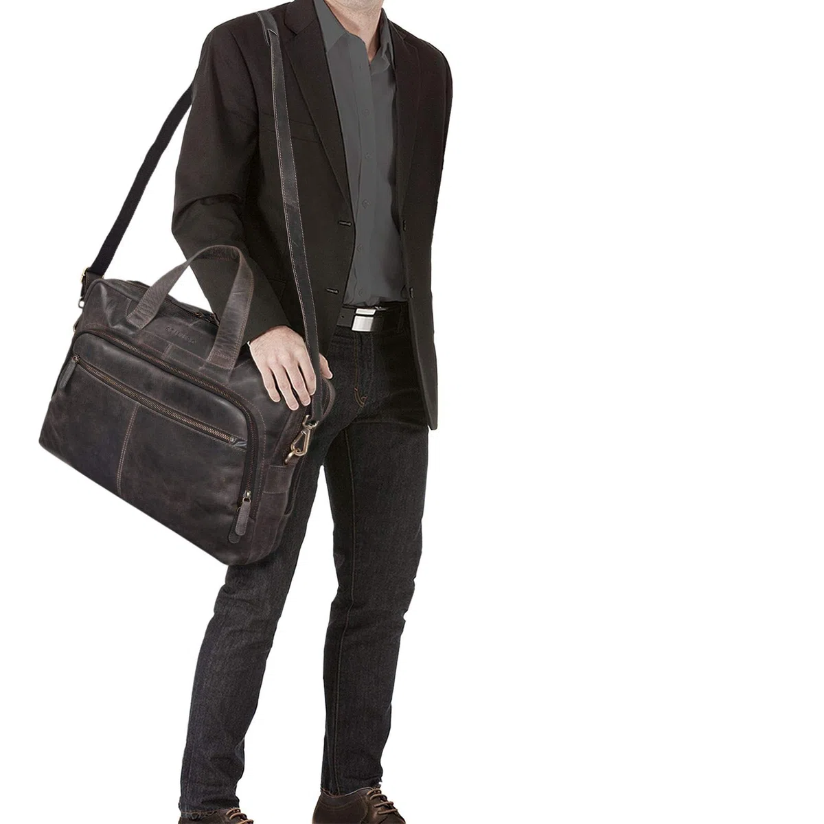 STILORD 'Lias' Sacoche en Cuir Véritable pour Hommes - Élégance pour Votre Prochain Meeting | Sacoche Grande pour Ordinateur Portable 15,6 Pouces Porte-Documents
