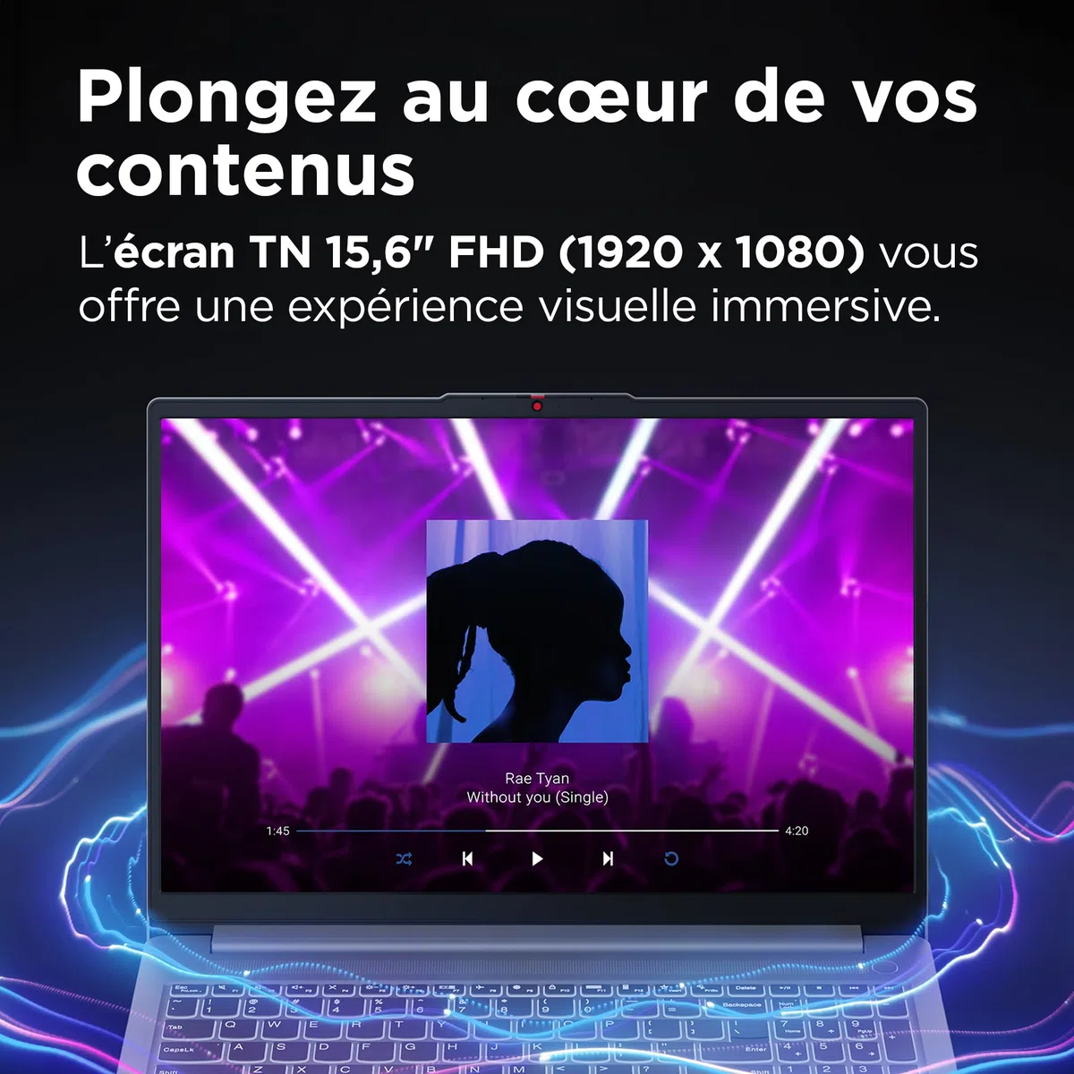 Lenovo IdeaPad Slim 3 15AMN8 - Ordinateur Portable 15.6'' FHD (AMD Ryzen 5 40, RAM 16Go, SSD 512Go, AMD Radeon 610M Graphics, Windows 11 Home) Clavier AZERTY Français Non rétroéclairé - Gris