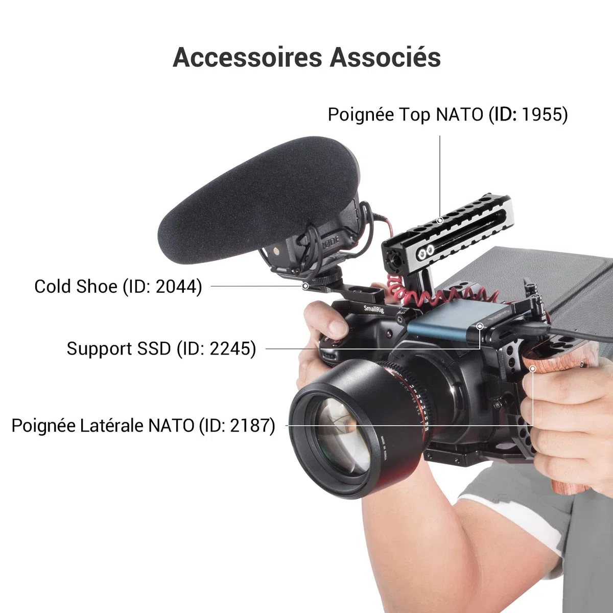(Nouvelle Version) SMALLRIG Mount Bracket pour Samsung T5 SSD - 2245B