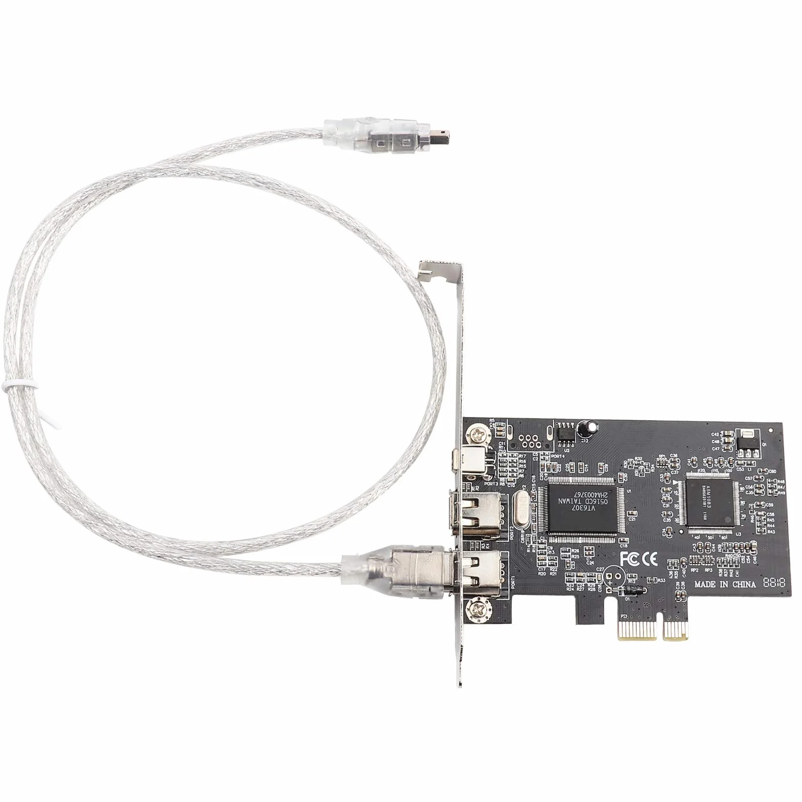 Carte Contrôleur PCI-E PCI Firewire,Carte Contrôleur Express Firewire 1394a IEEE 1394 avec Câble Firewire,Carte pcie firewire pour 10