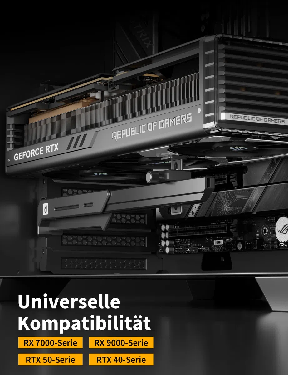 upHere Support GPU sans éclairage, support GPU en alliage de zinc, hauteur réglable, empêche la déclaration GPU, compatible avec RTX 40/50 & RX 7000/900 séries CMGL7K