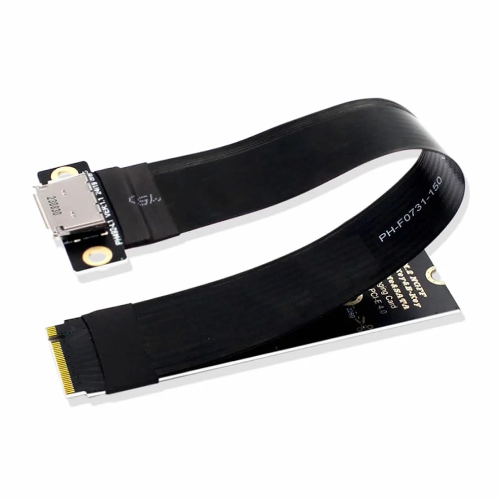 CY Câble hôte 2280 NGFF PCI-E4.0 M.2 M-key vers Oculink SFF-8612 SFF-8611 15 cm pour NVME U.2 SSD Egpu