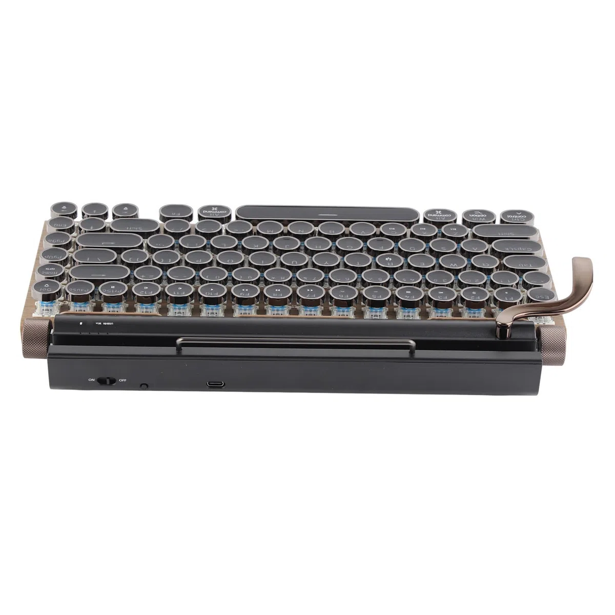 BTER Clavier de Machine à écrire rétro, 83 Touches Bluetooth 5.0 à luminosité réglable, Clavier mécanique Filaire et sans Fil de Style Machine à écrire, Connexion Multi-appareils Classique 2000mA