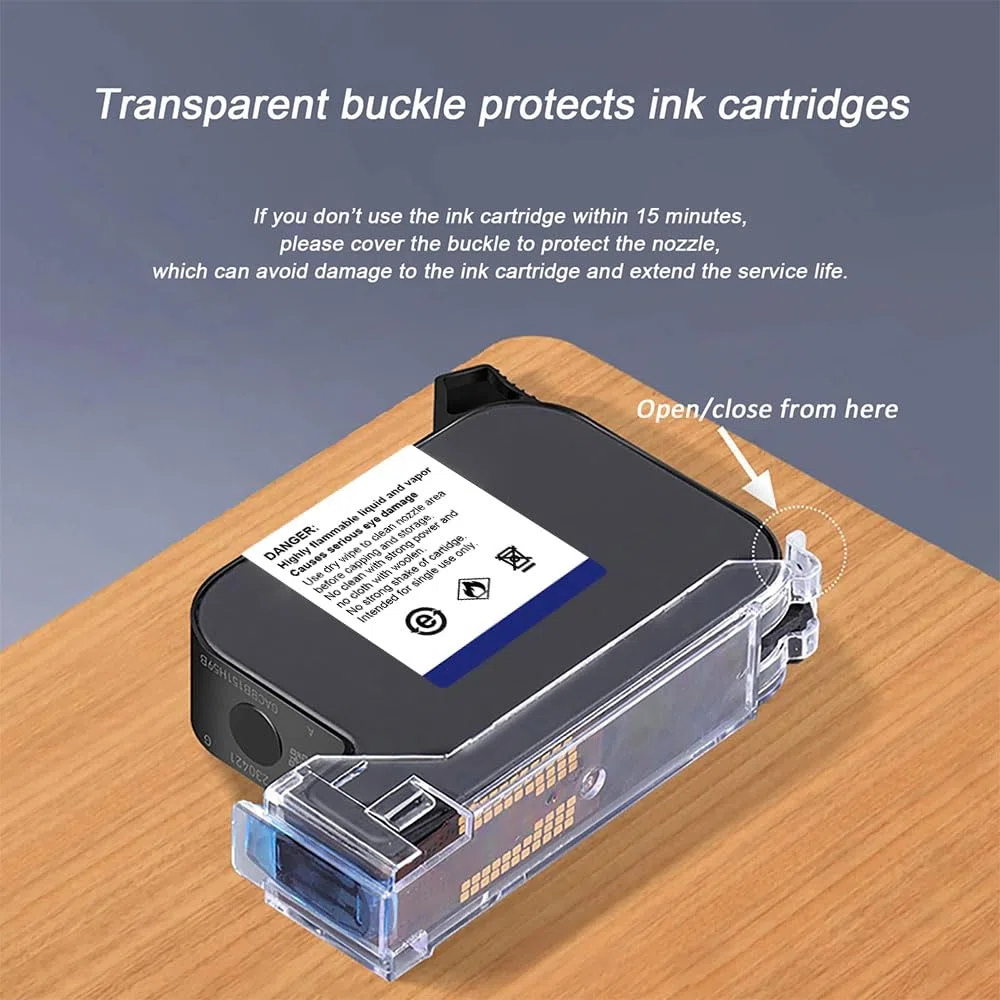 Cartouche d'encre ER520 Originale à Séchage Rapide 42 ML pour Imprimante à Jet d'encre Portable 12.7 mm de Hauteur d'impression pour Imprimante à Jet d'encre E15/E98/E11/E12/E16, Blanc