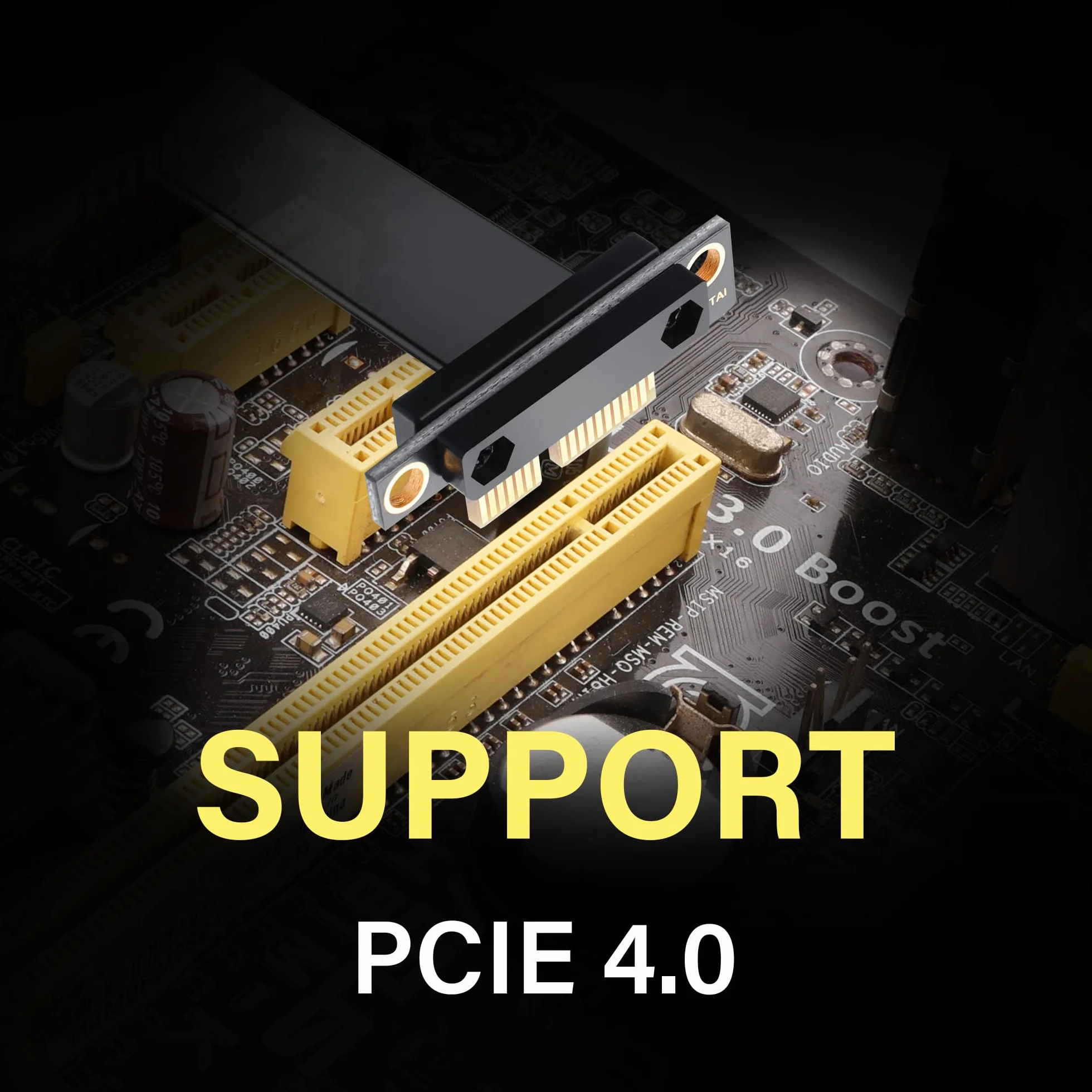 SinLoon Câble d'extension PCIe 4.0 X1 90 degrés PCI-E 1 x mâle vers femelle (50 cm)
