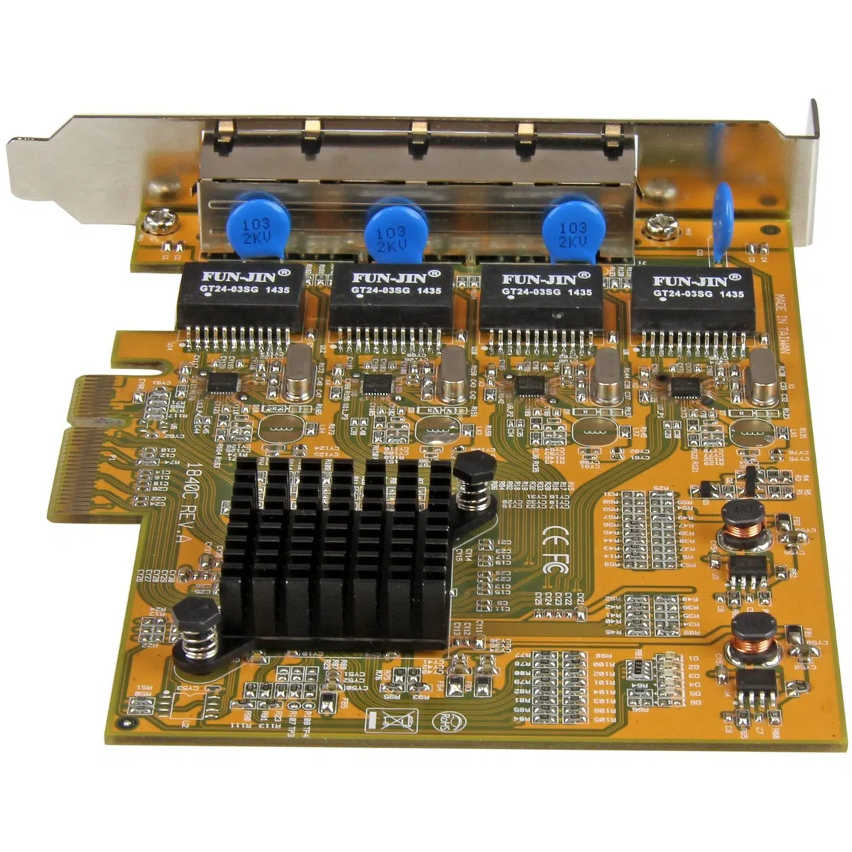 StarTech.com Carte réseau PCI Express à 4 ports Gigabit Ethernet avec chipset Realtek RTL8111G - Adaptateur NIC PCIe GbE (ST1000SPEX43)