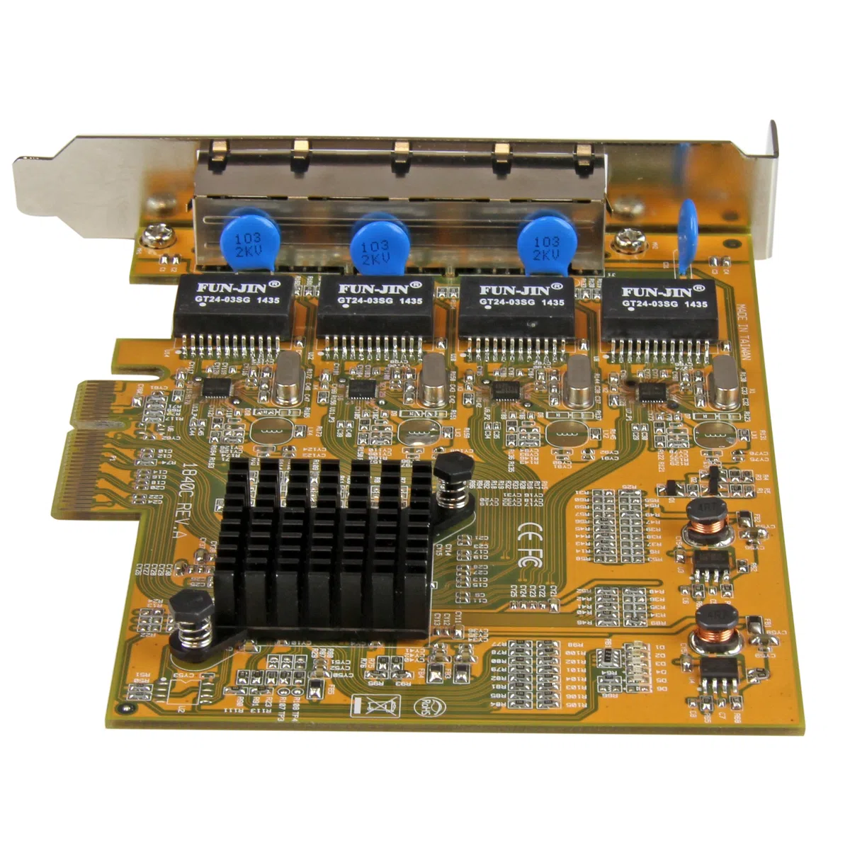 StarTech.com Carte réseau PCI Express à 4 ports Gigabit Ethernet avec chipset Realtek RTL8111G - Adaptateur NIC PCIe GbE (ST1000SPEX43)