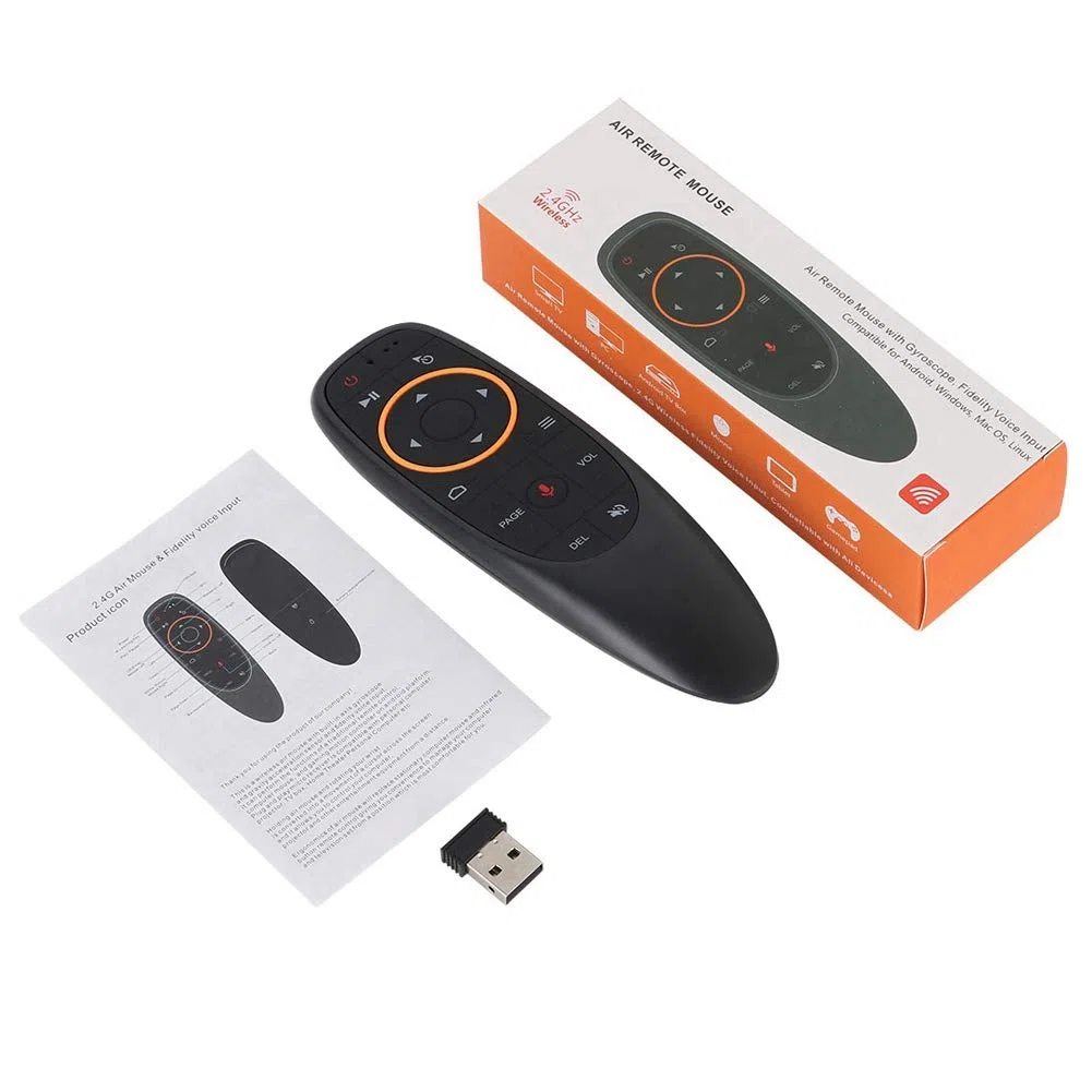 Socobeta Contrôleur Vocal Air-Mouse 2.4G sans Fil Voix Air Souris Clavier télécommande avec Gyroscope pour TV Box PC