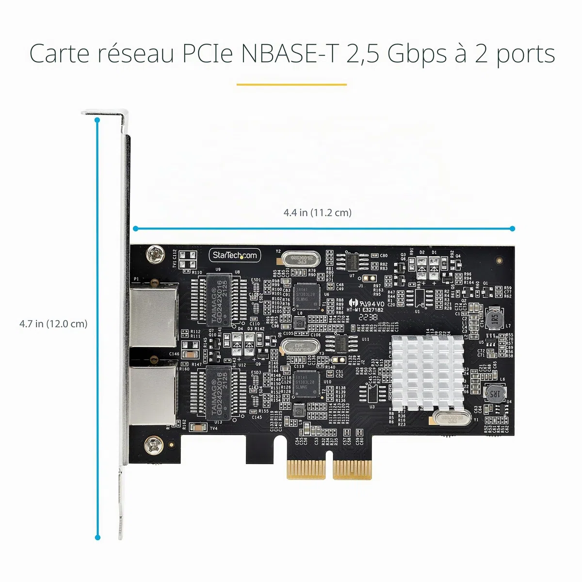 StarTech Carte Réseau PCIe 2 Ports 2,5 Gbps NBASE-T (PR22GI-NETWORK-CARD)