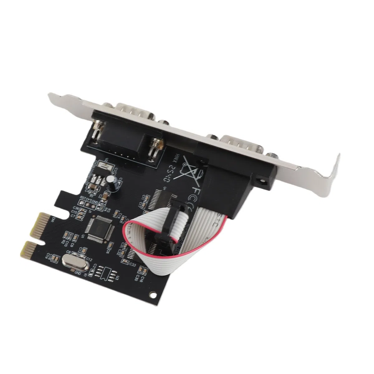 Carte de Port Série PCI Express RS 232 DB9 à 2 Ports, Carte D'extension Série PCIE avec Puce ASIX AX99100 pour pour Linux, Carte Contrôleur Hôte Série PCIE X1 pour