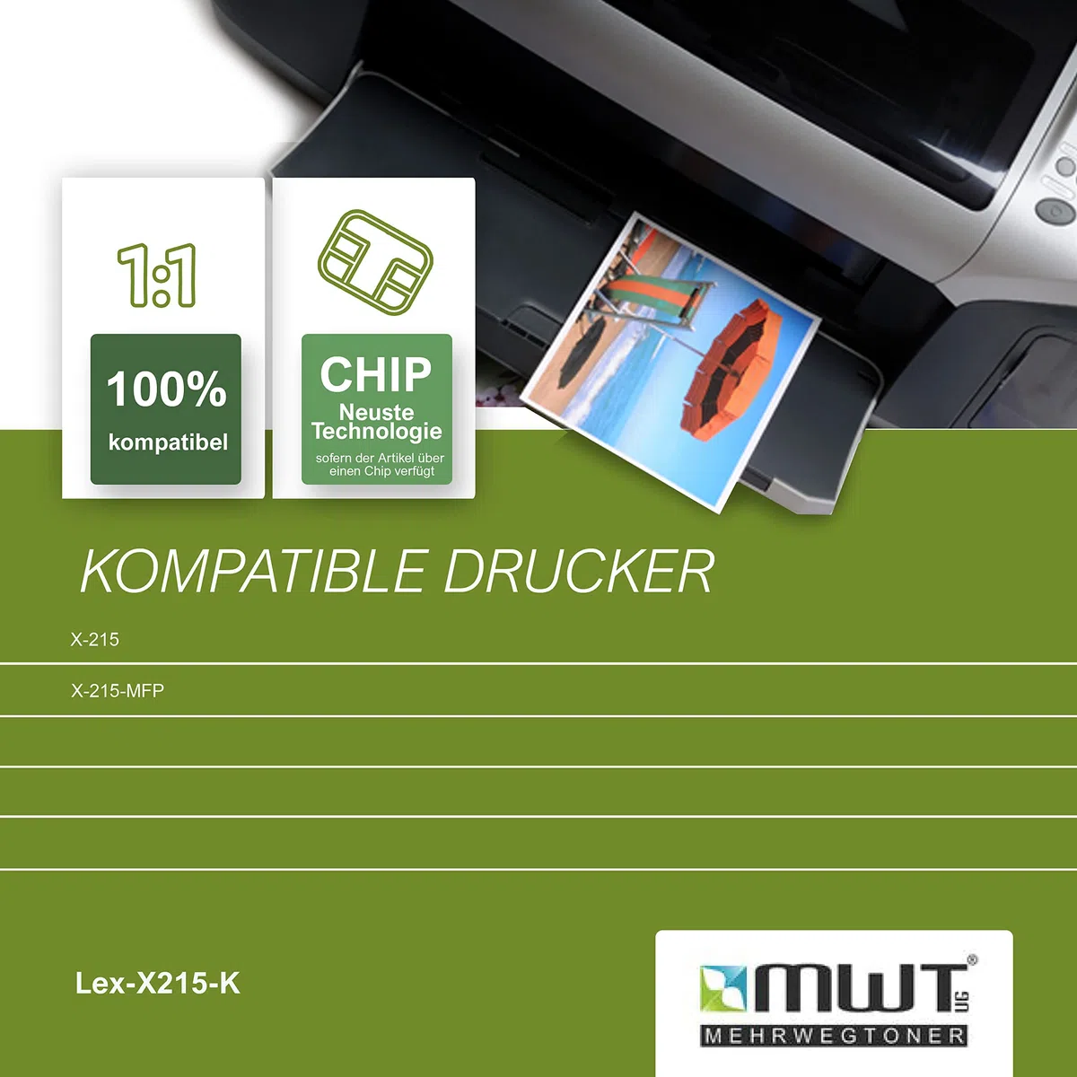 Mehrwegtoner 0018S0090 Lot de 10 recharges de poudre + puce pour imprimante Lexmark X215MFP